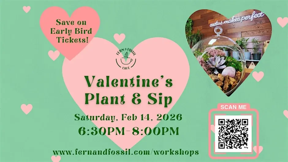 Valentine's Plant & Sip Terrarium Workshop Newark, NJ
