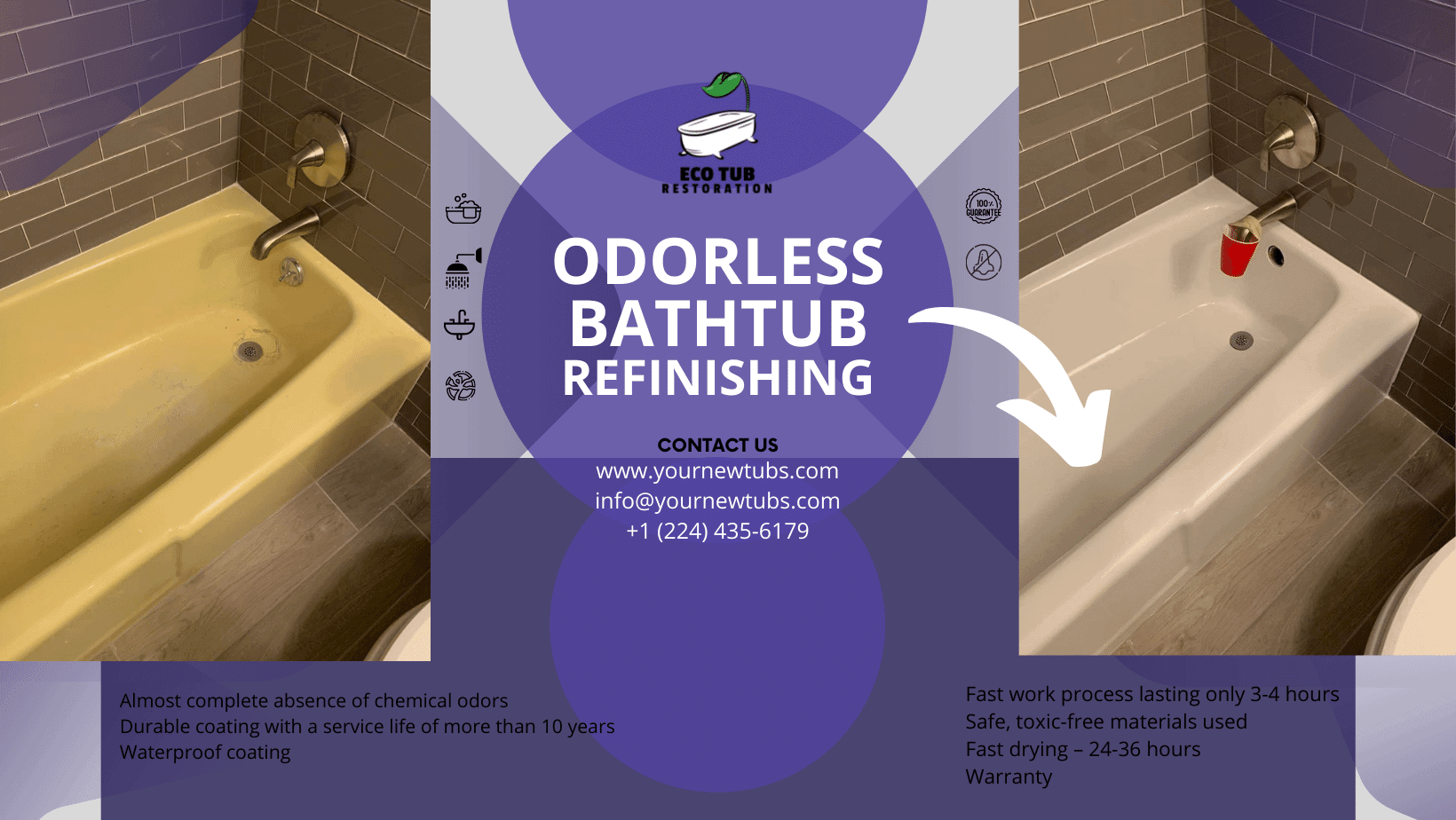 Eco Tub Restoration / Восстановление ванн в Chicago - Фото 2