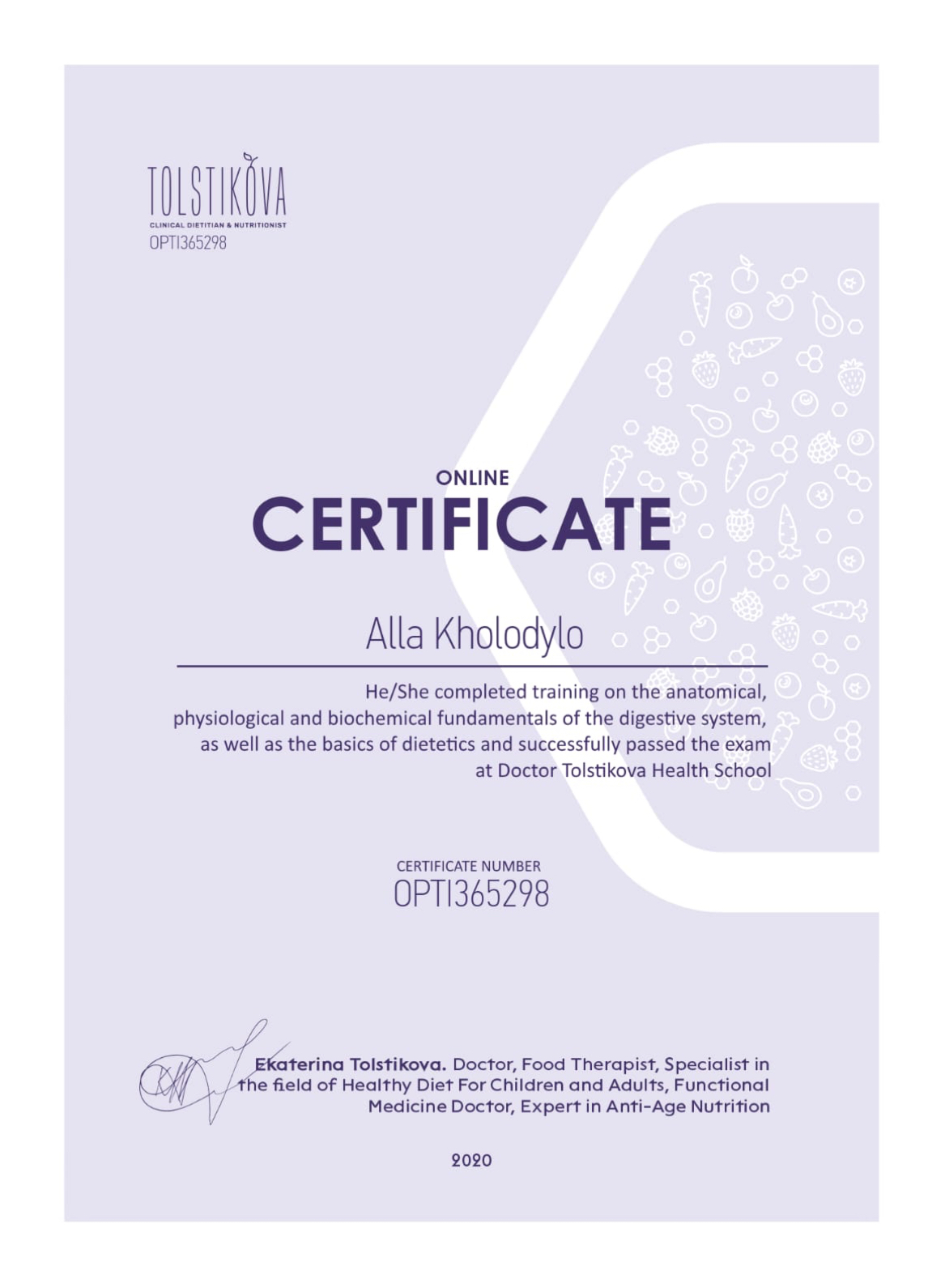 Алла, Дієтолог - Прописую Раціони Харчування - Фото 3
