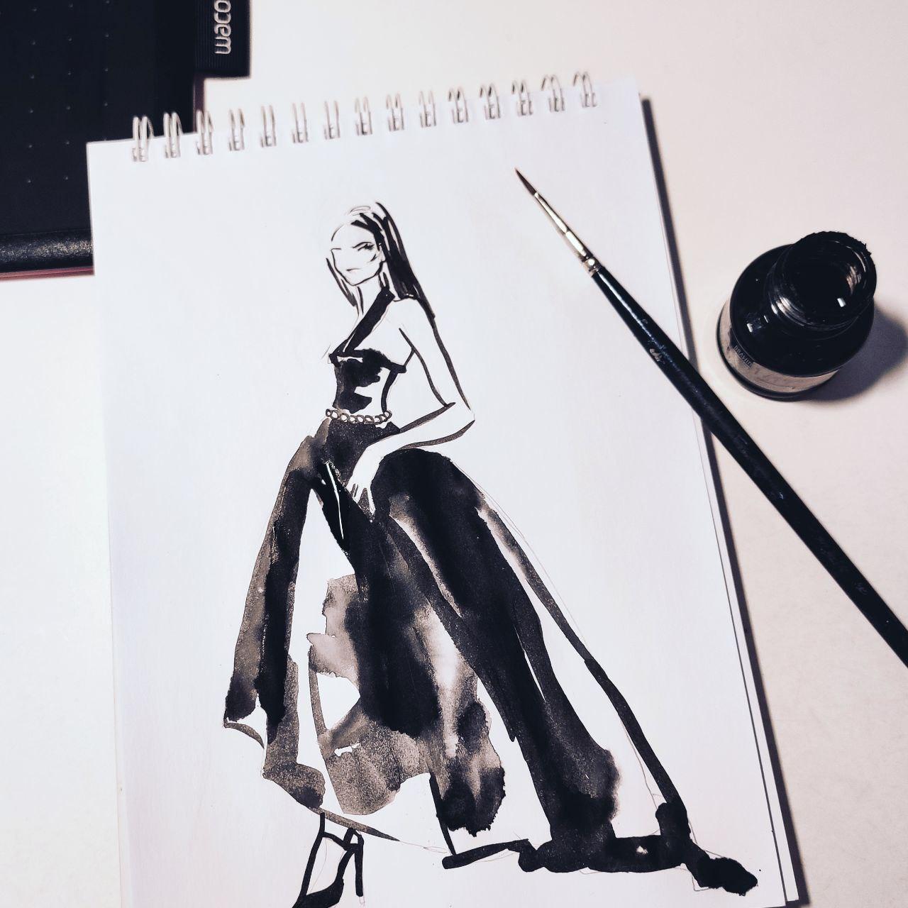 Арт классы по Fashion иллюстрации, Рисование картины акрилом - Фото 11