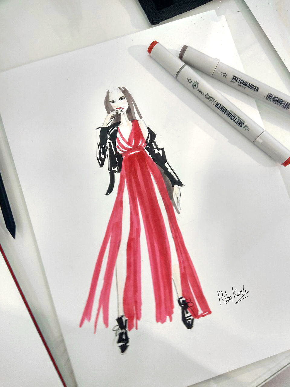Арт классы по Fashion иллюстрации, Рисование картины акрилом - Фото 12