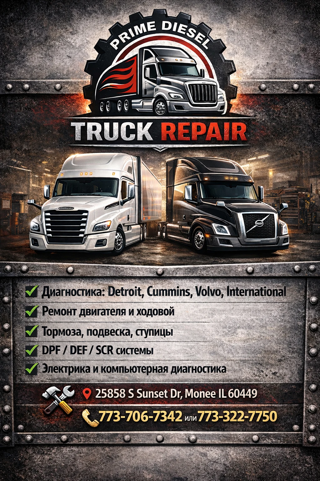 PRIME DIESEL TRUCK REPAIR - Проффесиональный ремонт траков, поможем быстро!