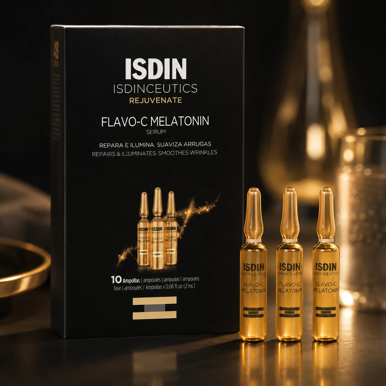 ISDIN Isdinceutics Flavo-C Melatonin Ampoules, 10 Ampoules