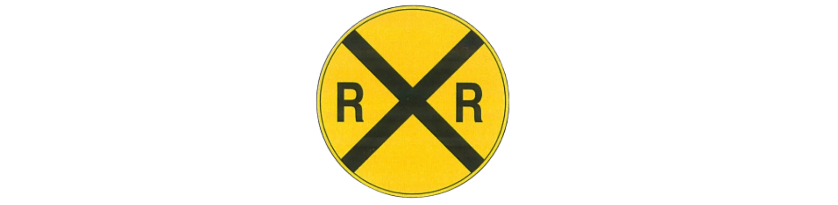 Круглий знак про залізничний переїзд