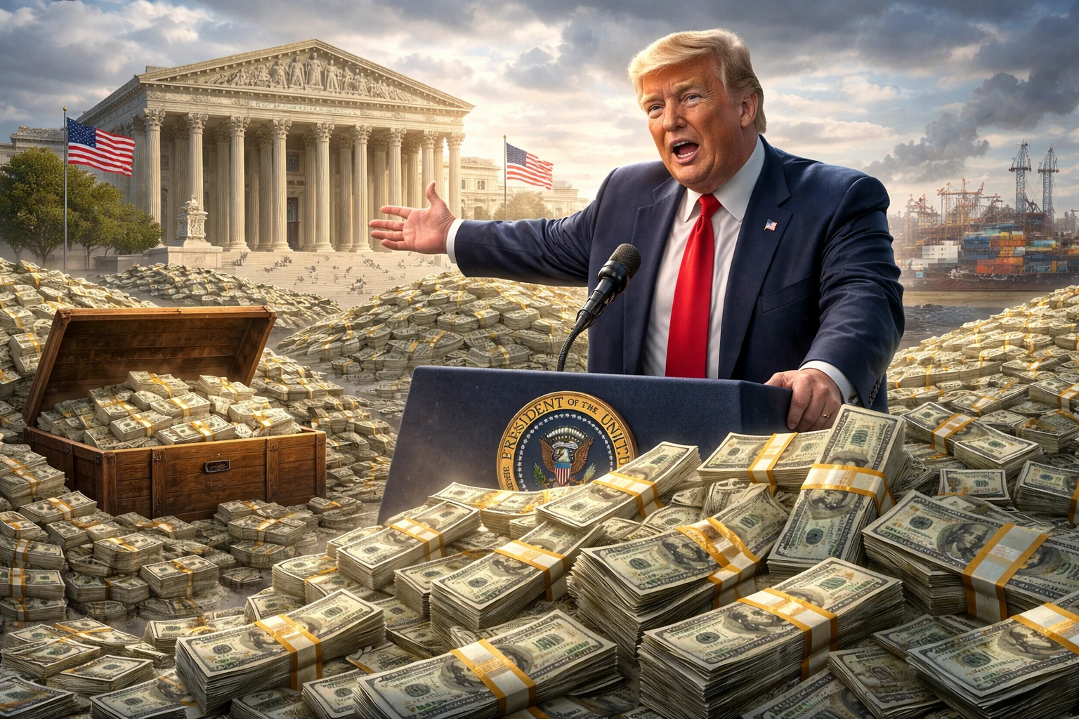 Трамп заявил о триллионах, которые придется вернуть США, если суд отменит тарифы