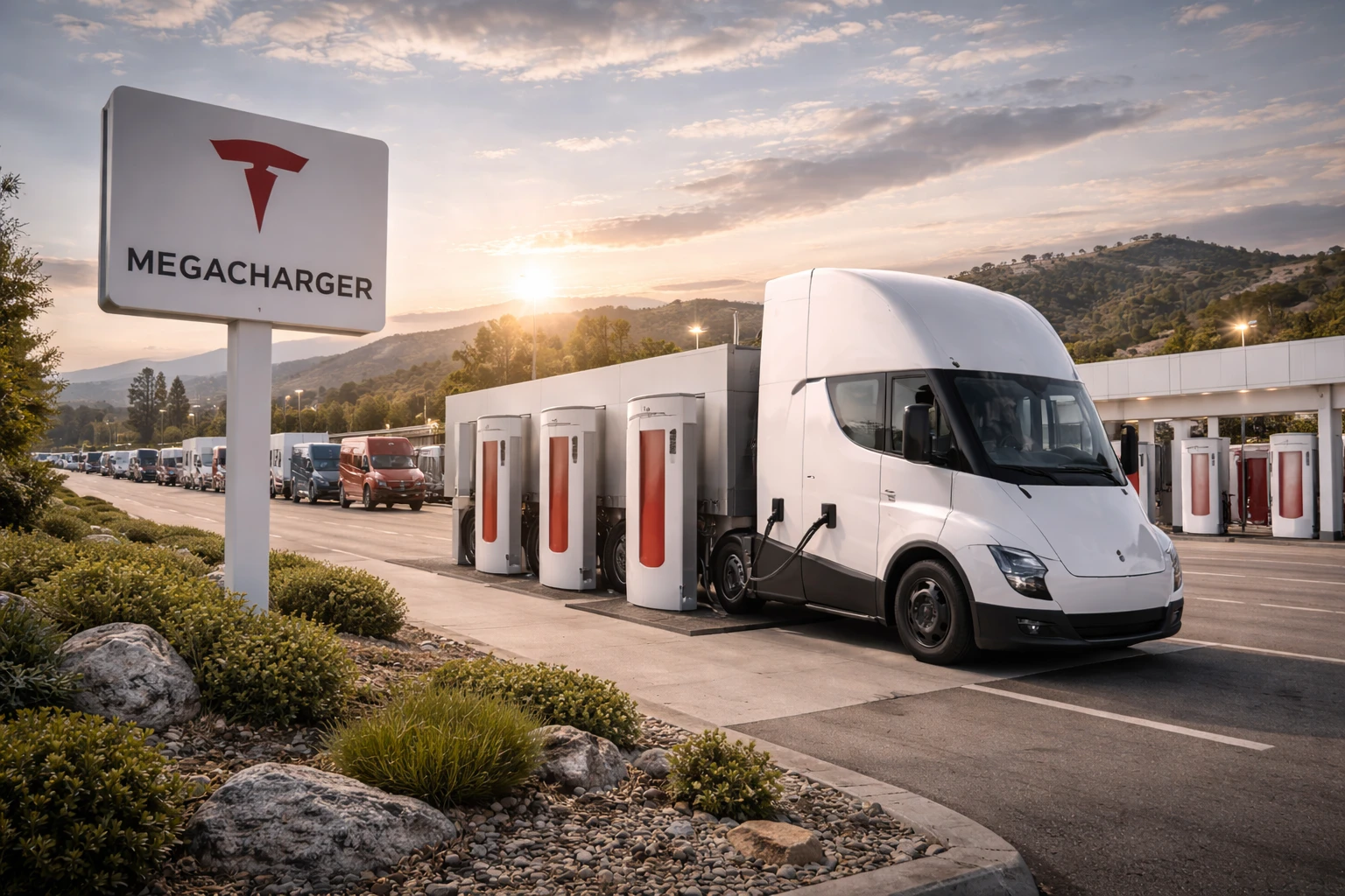Tesla планирует построить еще 60 зарядных станций для Semi по всей Америке