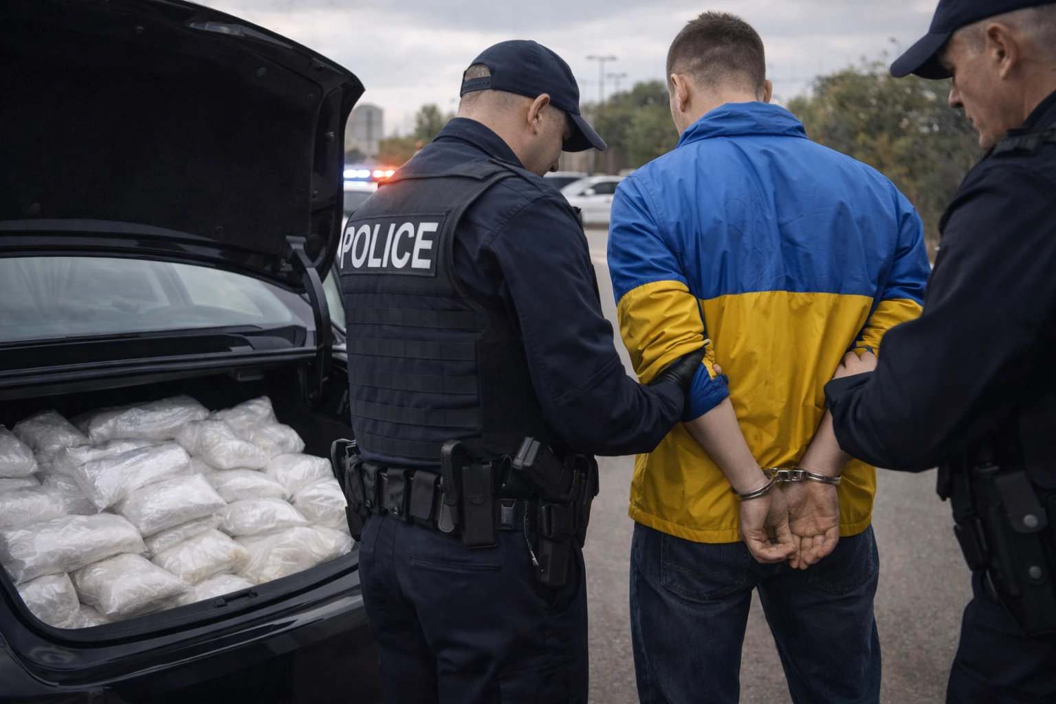 Полиция задержала украинца, который перевозил 45 кг метамфетамина