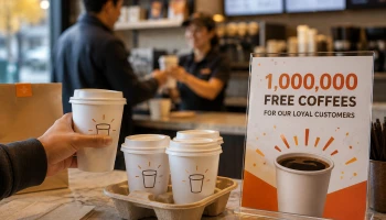 Dunkin' дарує клієнтам 1 мільйон безкоштовних кав