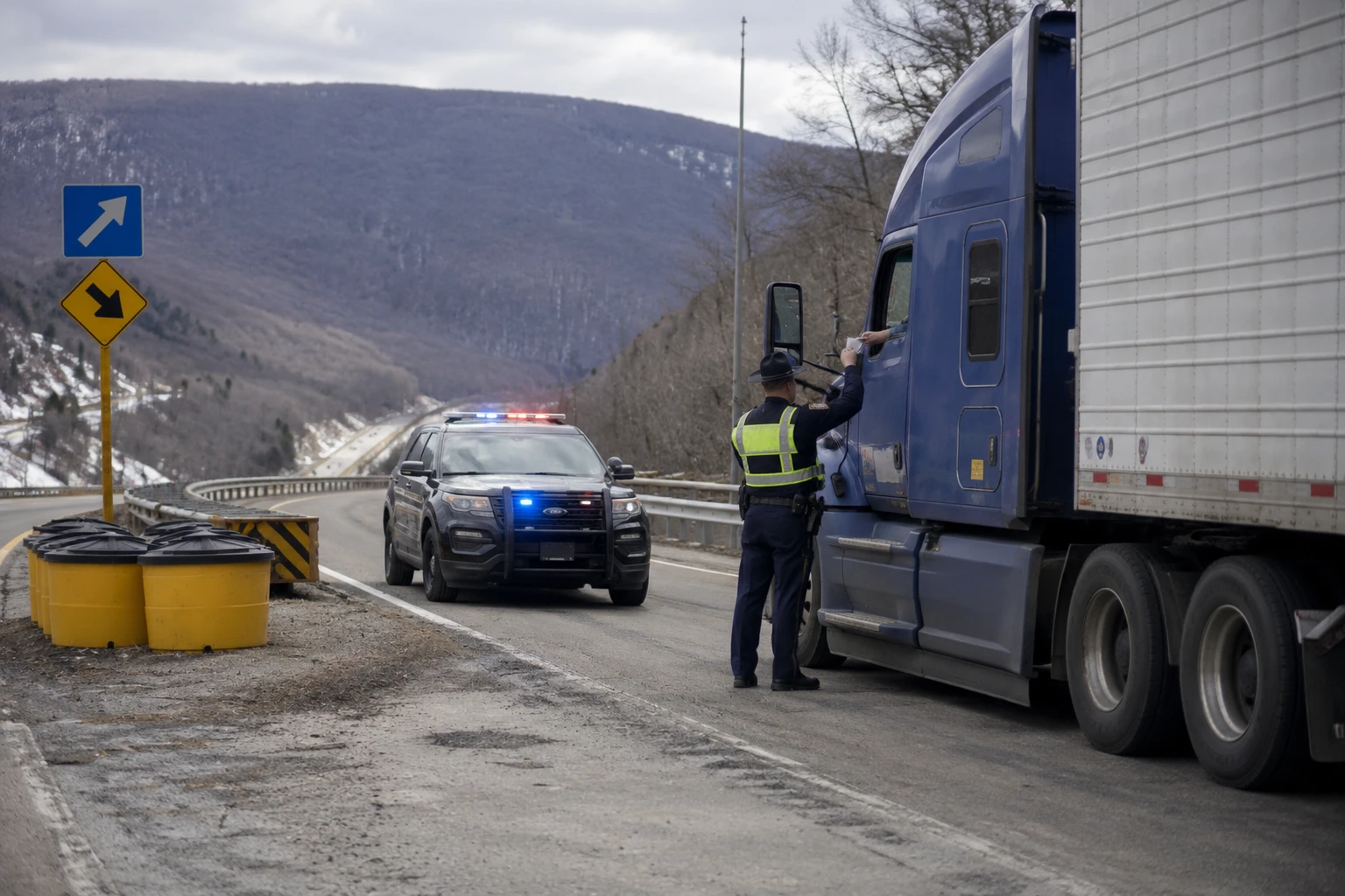 Полиция Пенсильвании начала новые рейды против грузовиков на опасных горных участках