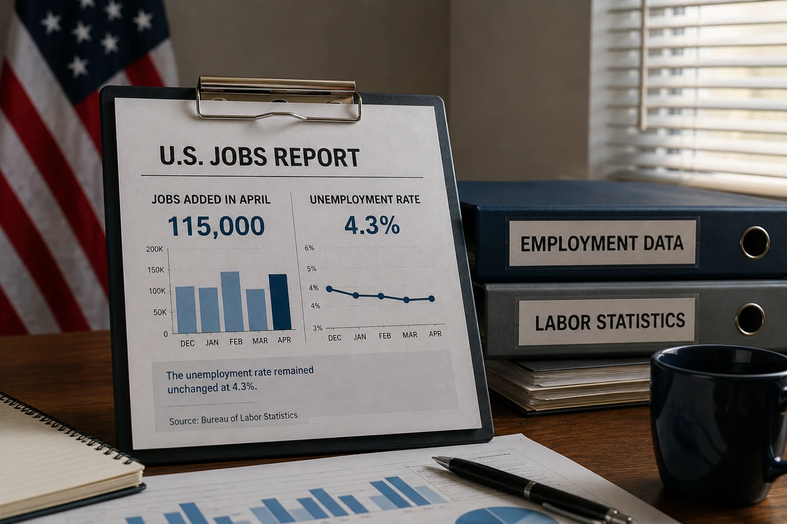 Безработица в США осталась на уровне 4,3%, несмотря на сокращение рабочей силы