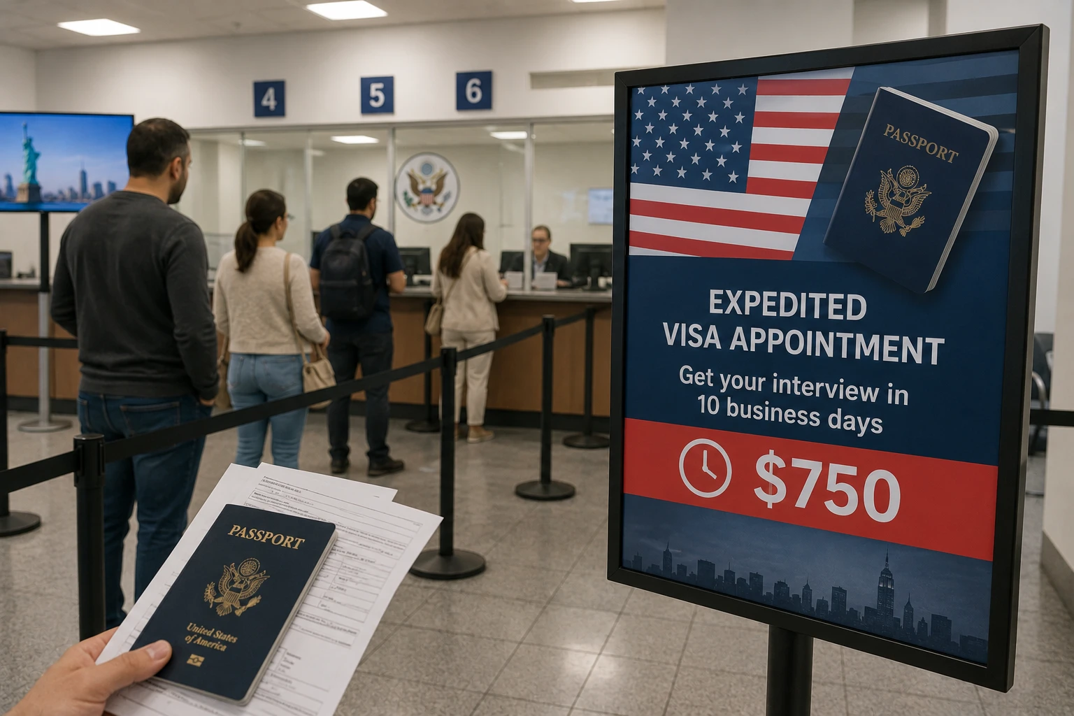 США начинают продавать ускоренную запись на визовое собеседование