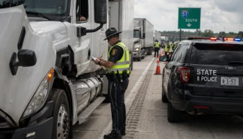 Более 2800 нарушений выявили во время проверки грузовиков на трассе I-57