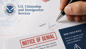 Новое правило USCIS: ошибки в подписи могут привести к отказу после приема документов