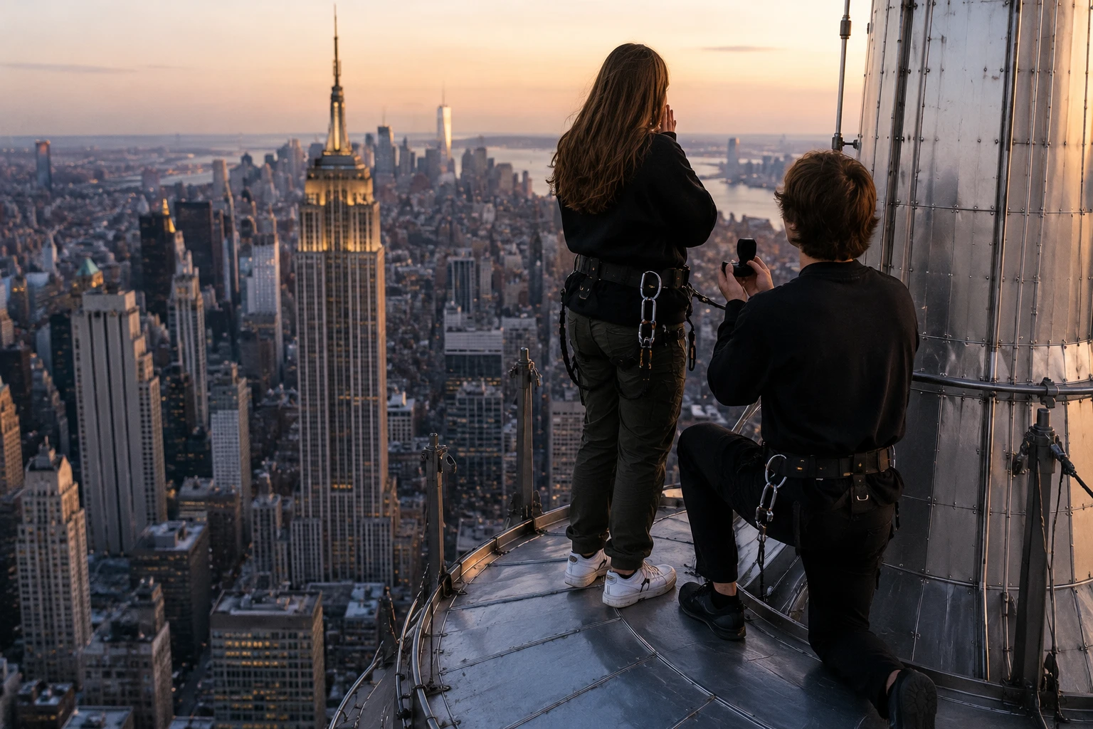 Российских руферов, устроивших помолвку на шпиле Empire State Building, освободили после суда