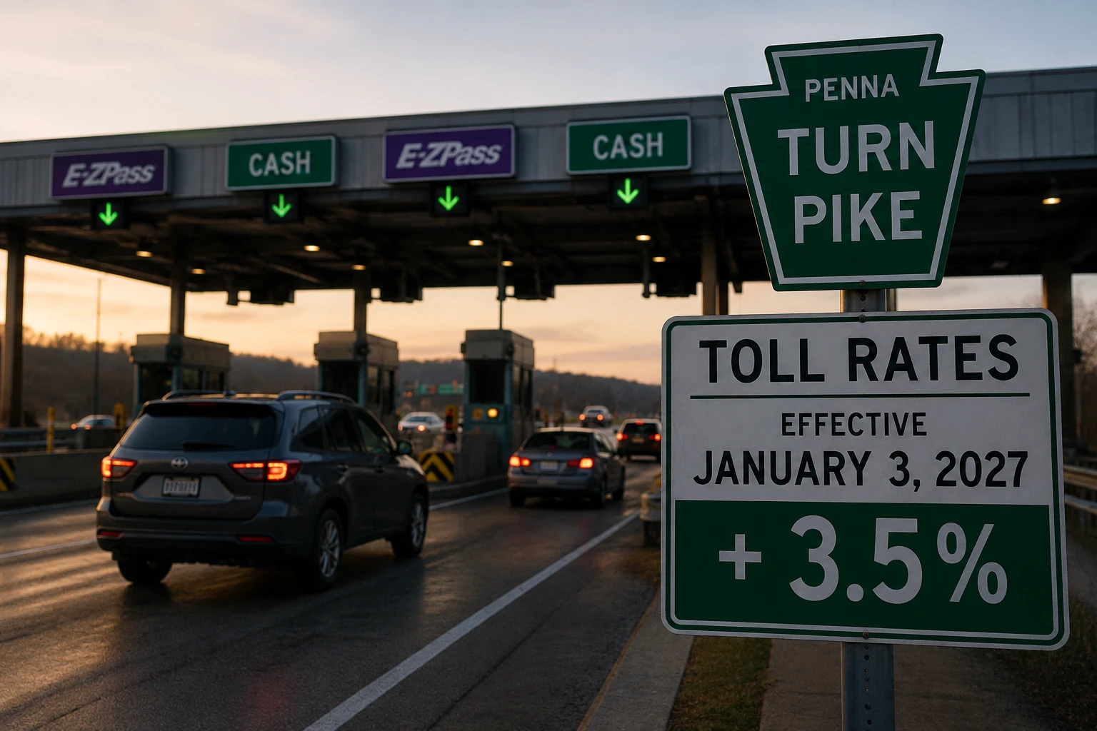 Проезд по Pennsylvania Turnpike подорожает в 2027 году