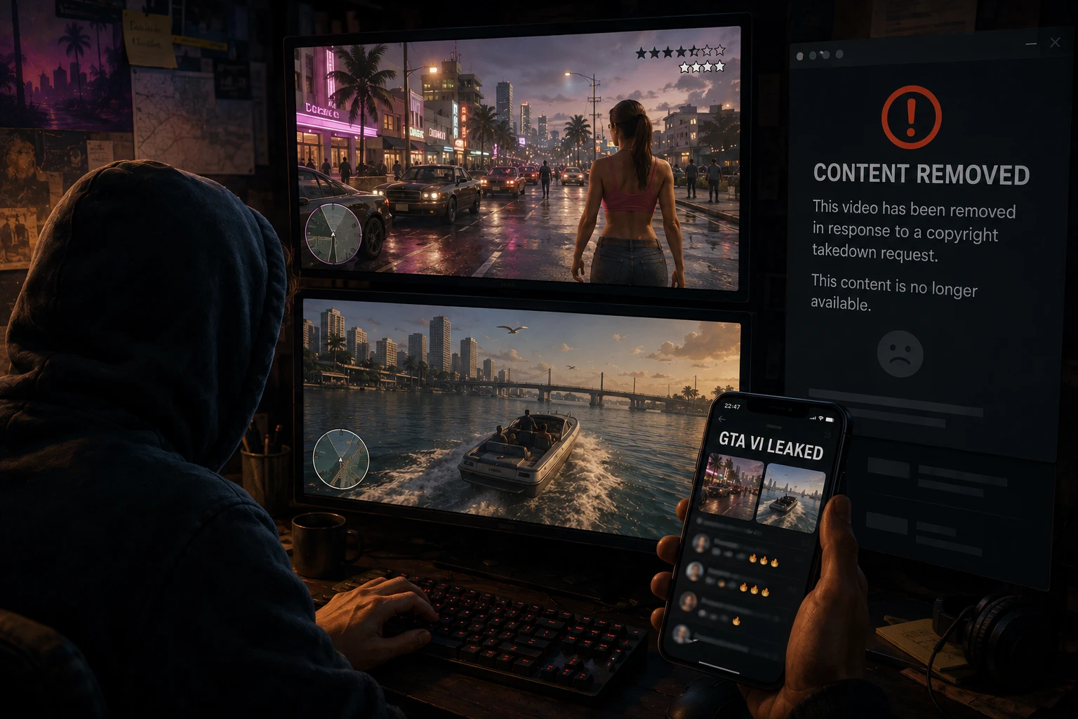 Произошла крупная утечка геймплея предстоящей GTA VI