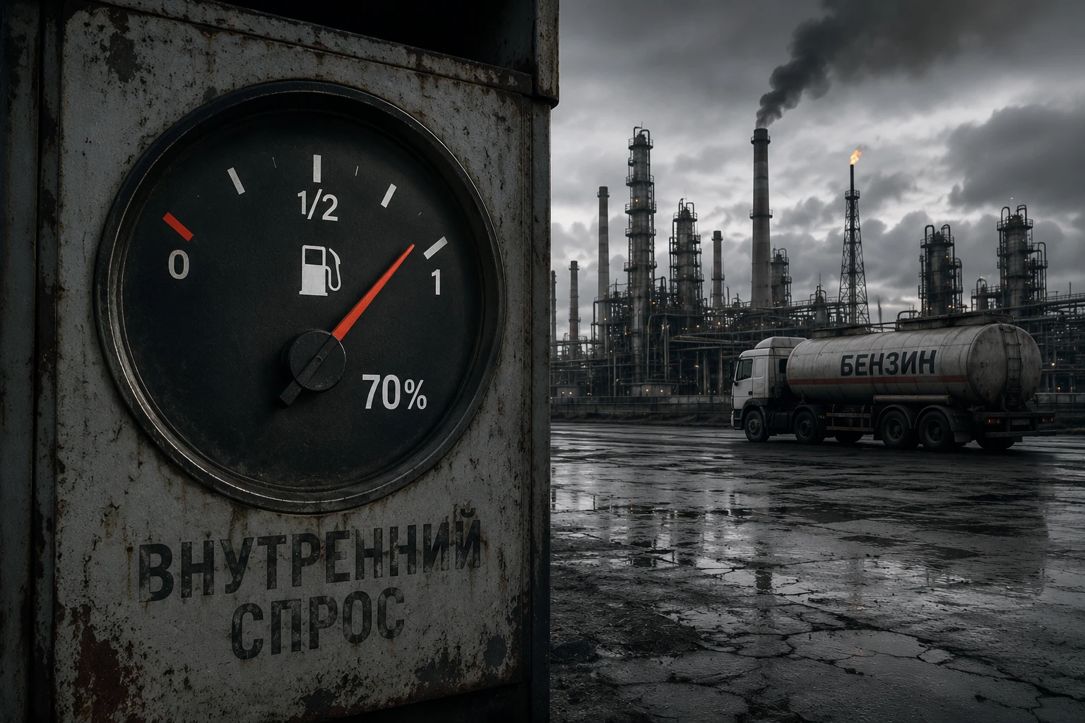 Виробництво бензину в Росії впало до 70% від внутрішнього попиту
