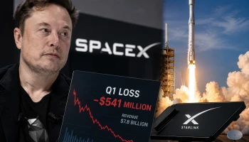 Компания Илона Маска SpaceX в первом квартальном отчете сообщила об убытках на 541 миллионов долларов