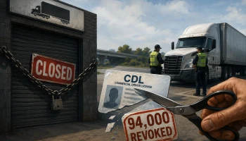 За год в США закрыли сотни транспортных компаний и аннулировали 94 тыс. CDL