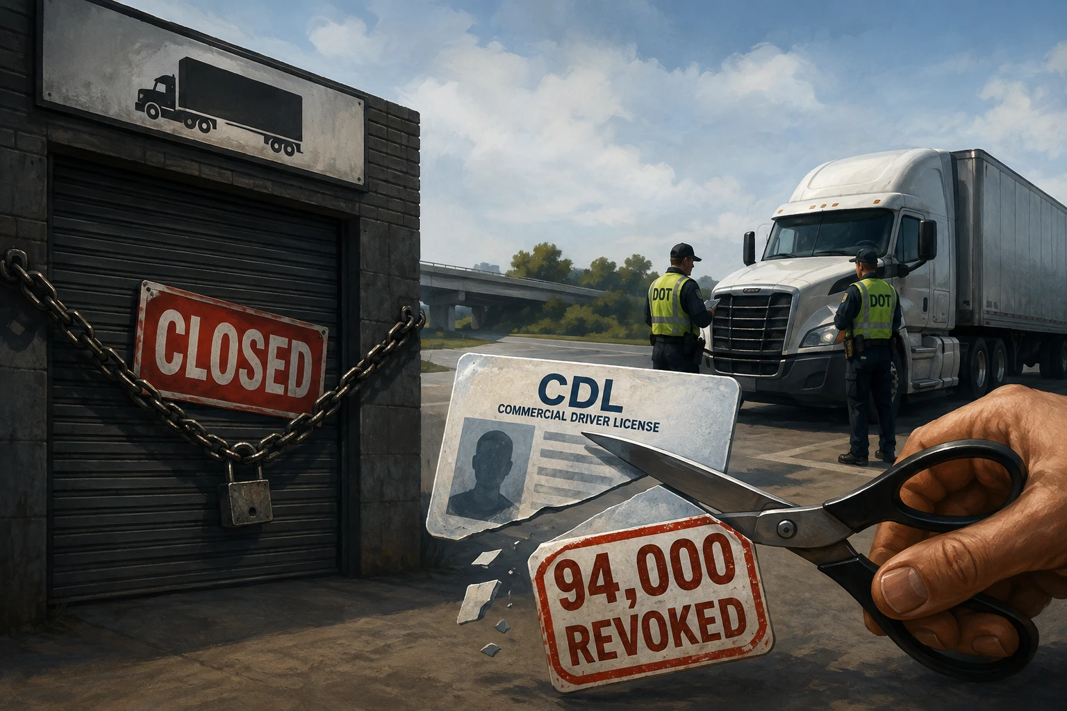 За год в США закрыли сотни транспортных компаний и аннулировали 94 тыс. CDL