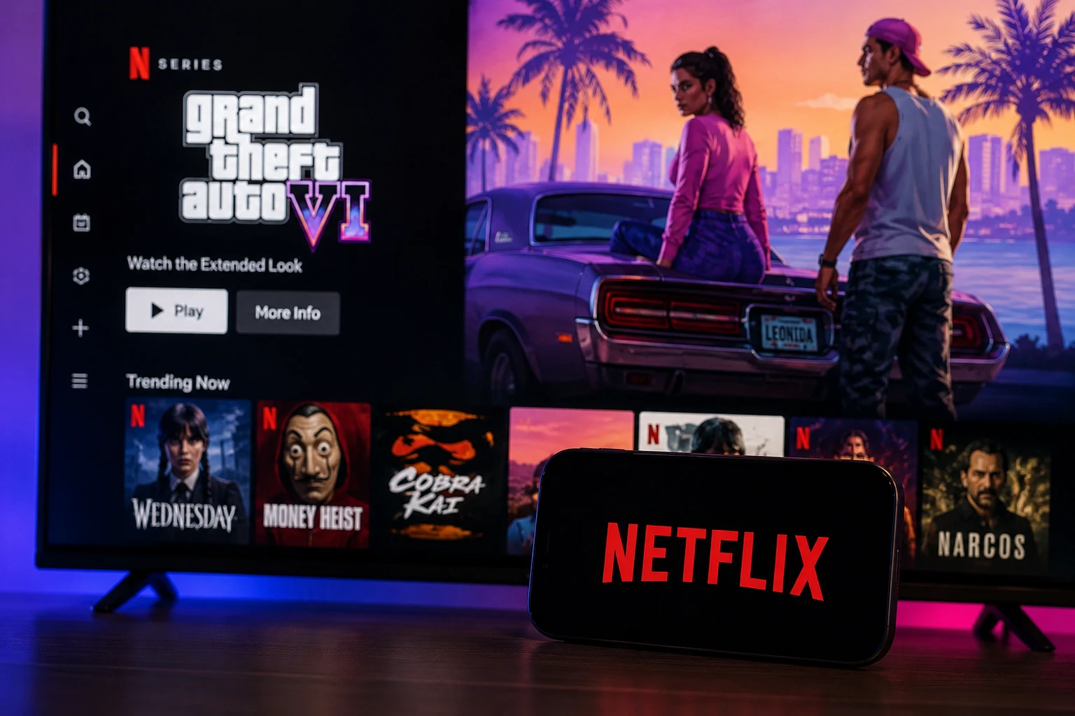 После показа GTA VI предзаказы игры выросли на 436%, а загрузки Netflix - на 24%