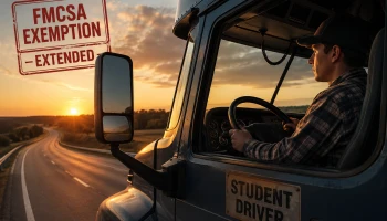 FMCSA продлила исключение, позволяющее ученикам-водителям ехать без инструктора в кабине