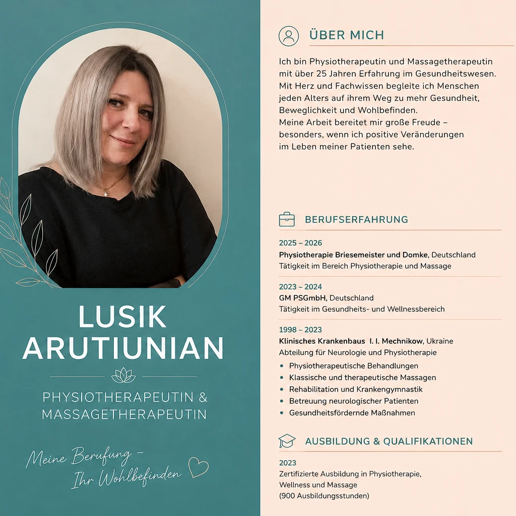 Physiotherapeut und Master Massage  / Badewanne
